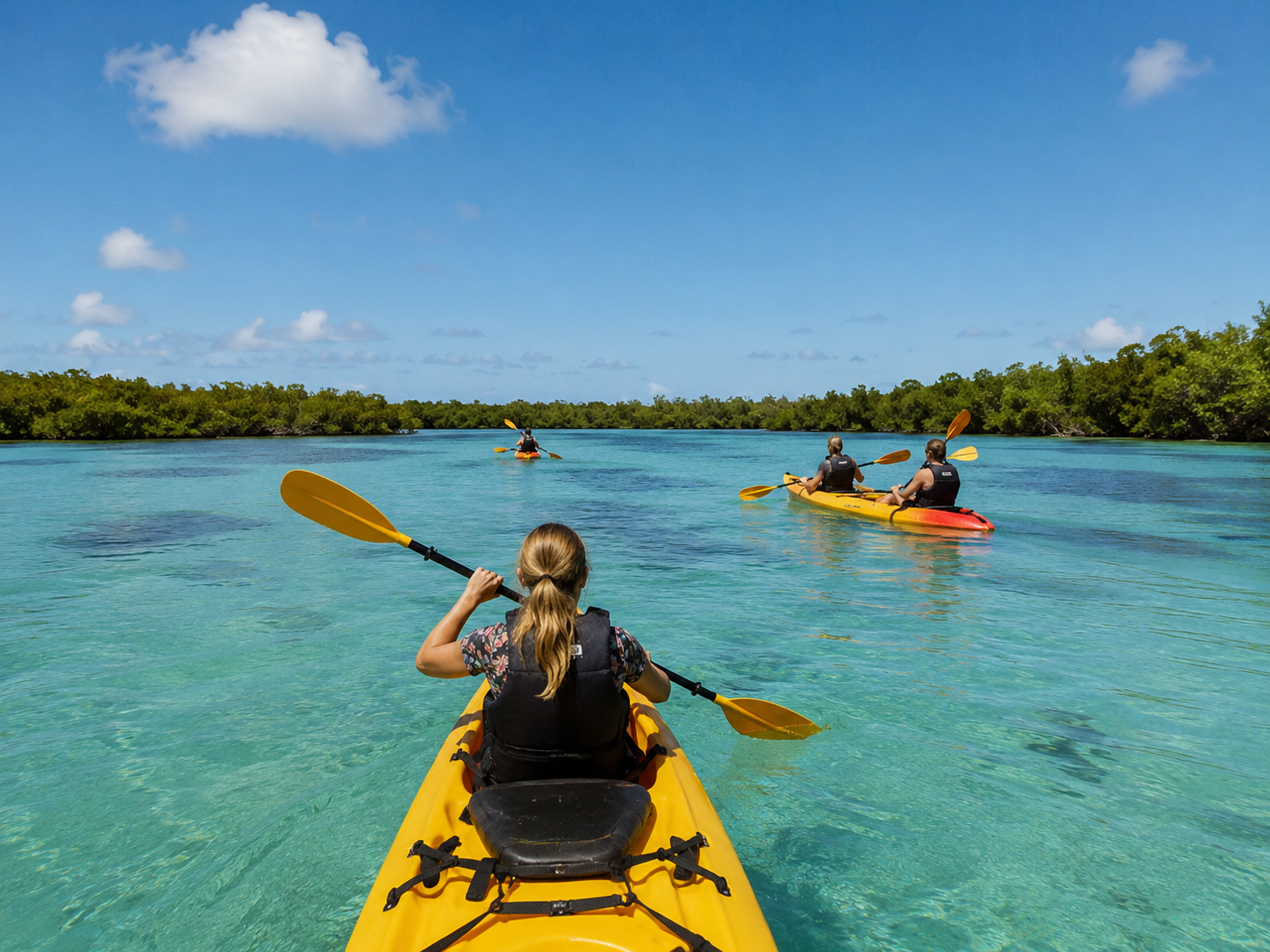 Excursion en kayak dans le lagon du Grand Cul-de-Sac Marin en Guadeloupe